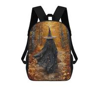 sinyumoney 3D Printed Children's School Witch in Autumn Forest-5 Backpack High Capacity Travel Book Bags Fashion Rucksacks Kids School Casual Back Pack 17inch