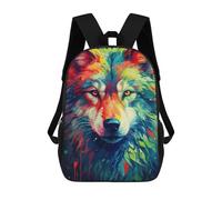 sinyumoney 3D Printed Children's School Wolf Color Backpack High Capacity Travel Book Bags Fashion Rucksacks Kids School Casual Back Pack 17inch