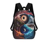 sinyumoney 3D Printed Children's School YIN AND YANG FANTASY ART Backpack for Kids High Capacity Travel Fashion Rucksacks Kids School Bag Casual Back Pack 17inch