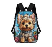 sinyumoney 3D Printed Children's School Yorkshire Terrier Backpack for Kids High Capacity Travel Fashion Rucksacks Kids School Bag Casual Back Pack 17inch