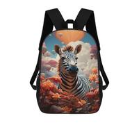 sinyumoney 3D Printed Children's School Zebra in Fantasy Land Backpack High Capacity Travel Book Bags Fashion Rucksacks Kids School Casual Back Pack 17inch