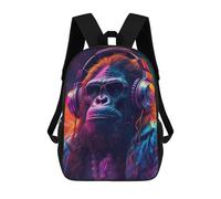 sinyumoney 3D Printed Chill Monkey -2 Children's School Backpack for Kids High Capacity Travel Rucksacks Fashion Book Bags Kids School Bag Back Pack 17inch
