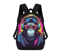 sinyumoney 3D Printed Chill Monkey -21 School Backpack With Big Pockets for Kids, Children's Backpacks Book Bags Kids School Bag 17inch