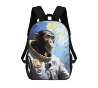 sinyumoney 3D Printed Chimpanzee Astronaut in Space Suit Children's School Backpack for Kids High Capacity Travel Rucksacks Fashion Book Bags Kids School Bag Back Pack 17inch