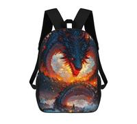 sinyumoney 3D Printed Chinese Dragon Fantasy School Bag Boys Girls Children's School Backpack Casual Fashion Backpack for in School Or Travel 17inch