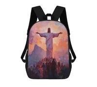 sinyumoney 3D Printed Christ in The Sky School Backpack for Kids Children's 17inch Backpacks Boy Girl Book Bags Kids School Bag