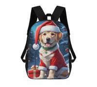 sinyumoney 3D Printed Christmas Dog Labrador Children Backpacks Kids Cute School Backpack Outdoor Casual Daypack for Boys Middle School Students 17inch