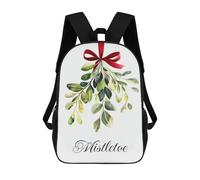 sinyumoney 3D Printed Christmas Mistletoe Children Backpacks Kids Cute School Backpack Outdoor Casual Daypack for Boys Middle School Students 17inch