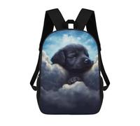 sinyumoney 3D Printed Cloudy Dreams Puppy Serenity -1 School Backpack With Big Pockets for Kids, Children's Backpacks Book Bags Kids School Bag 17inch