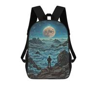 sinyumoney 3D Printed Cloudy Night Sky Adventure School Backpack for Kids Children's 17inch Backpacks Boy Girl Book Bags Kids School Bag
