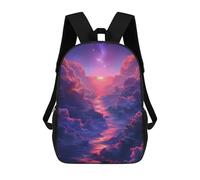 sinyumoney 3D Printed Cloudy Sky Aurora Children's 17inch School Backpack for Kids High Capacity Travel Rucksacks Fashion Book Bags Kids School Bag