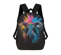 sinyumoney 3D Printed Color Burst Elephant Children's 17inch School Backpack for Kids High Capacity Travel Rucksacks Fashion Book Bags Kids School Bag