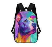 sinyumoney 3D Printed Colorful Abstract Dog Art Print-3 School Backpack With Big Pockets for Kids Children's Backpacks Boy Girl Book Bags Kids School Bag 17inch