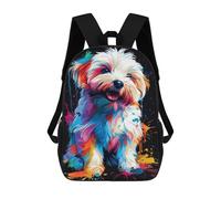 sinyumoney 3D Printed Colorful Abstract Dog Art Print-32 School Bags Kids 17inch Backpacks Casual Fashion School Bag Backpacks Book Bags for Boys Elementary And Middle School Students