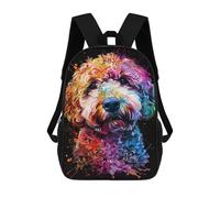 sinyumoney 3D Printed Colorful Abstract Dog Art Print-61 Children School Backpack Fashion Rucksack Casual Travel 17inch Backpacks Large Capacity Daypack for Boys Girls