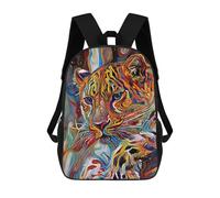 sinyumoney 3D Printed Colorful Abstract Tiger Portrait School Backpack With Big Pockets for Kids, Children's Backpacks Book Bags Kids School Bag 17inch