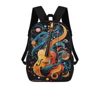 sinyumoney 3D Printed Colorful Abstract Violin Art Children's 17inch School Backpack for Kids High Capacity Travel Rucksacks Fashion Book Bags Kids School Bag