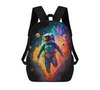 sinyumoney 3D Printed Colorful Astronaut in Space -8 Children's School Backpack for Kids High Capacity Travel Rucksacks Fashion Book Bags Kids School Bag Back Pack 17inch