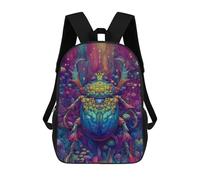 sinyumoney 3D Printed Colorful Beetle Fantasy Artwork School Backpack Book 17inch Bags Fashion Backpacks Large Capacity Backpack Children Travel Rucksacks