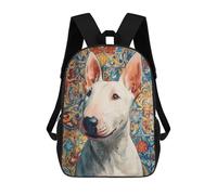 sinyumoney 3D Printed Colorful Bull Terrier Portrait -2 Children's School Backpack for Kids High Capacity Travel Rucksacks Fashion Book Bags Kids School Bag Back Pack 17inch
