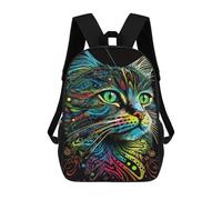 sinyumoney 3D Printed Colorful Cat Art Print-26 School Backpack Book 17inch Bags Fashion Backpacks Large Capacity Backpack Children Travel Rucksacks