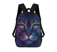 sinyumoney 3D Printed Colorful Cat Portrait-22 Children's School Backpack for Kids High Capacity Travel Rucksacks Fashion Book Bags Kids School Bag Back Pack 17inch