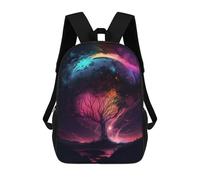 sinyumoney 3D Printed Colorful Cosmic Tree School Bag Boys Girls Children's School Backpack Casual Fashion Backpack for in School Or Travel 17inch