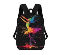 sinyumoney 3D Printed Colorful Dance Silhouette School Book Bags Fashion Kids Large Capacity Backpack Children School Bag Travel Rucksacks 17inch