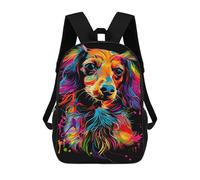 sinyumoney 3D Printed Colorful Dog Portrait Art Print-9 School Backpack With Big Pockets for Kids Children's Backpacks Boy Girl Book Bags Kids School Bag 17inch