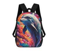 sinyumoney 3D Printed Colorful Dolphin Fantasy School Backpack With Big Pockets for Kids Children's Backpacks Boy Girl Book Bags Kids School Bag 17inch