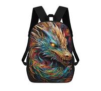sinyumoney 3D Printed Colorful Dragon Artwork-13 School Backpack With Big Pockets for Kids Children's Backpacks Boy Girl Book Bags Kids School Bag 17inch