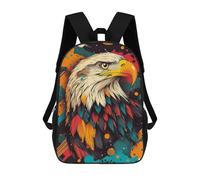 sinyumoney 3D Printed Colorful Eagle Portrait Eagle Wall Art School Book Bags Fashion Kids Large Capacity Backpack Children School Bag Travel Rucksacks 17inch