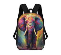 sinyumoney 3D Printed Colorful Elephant Artwork-18 Children's School Backpack for Kids High Capacity Travel Rucksacks Fashion Book Bags Kids School Bag Back Pack 17inch