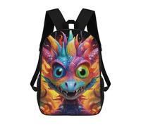 sinyumoney 3D Printed Colorful Fantasy Creature-4 Children's School Backpack for Kids High Capacity Travel Rucksacks Fashion Book Bags Kids School Bag Back Pack 17inch
