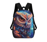 sinyumoney 3D Printed Colorful Fantasy Owl-13 Children's School Backpack for Kids High Capacity Travel Rucksacks Fashion Book Bags Kids School Bag Back Pack 17inch