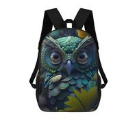 sinyumoney 3D Printed Colorful Fantasy Owl-2 School Backpack With Big Pockets for Kids, Children's Backpacks Book Bags Kids School Bag 17inch