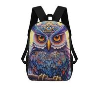 sinyumoney 3D Printed Colorful Fantasy Owl Art-5 School Backpack With Big Pockets for Kids Children's Backpacks Boy Girl Book Bags Kids School Bag 17inch