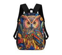sinyumoney 3D Printed Colorful Fantasy Owl School Backpack With Big Pockets for Kids, Children's Backpacks Book Bags Kids School Bag 17inch