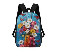 sinyumoney 3D Printed Colorful Flower Bouquet Painting-4 Children School Backpack Fashion Rucksack Casual Travel 17inch Backpacks Large Capacity Daypack for Boys Girls