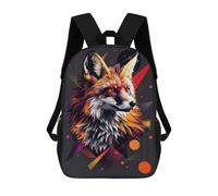 sinyumoney 3D Printed Colorful Fox Illustration Art Print School Backpack With Big Pockets for Kids Children's Backpacks Boy Girl Book Bags Kids School Bag 17inch