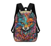 sinyumoney 3D Printed Colorful Fox Portrait-10 School Backpack With Big Pockets for Kids, Children's Backpacks Book Bags Kids School Bag 17inch