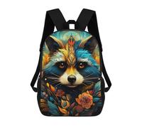 sinyumoney 3D Printed Colorful Fox Portrait -7 School Backpack With Big Pockets for Kids Children's Backpacks Boy Girl Book Bags Kids School Bag 17inch