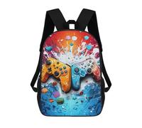 sinyumoney 3D Printed Colorful Gaming Controllers Art -2 Children's School Backpack for Kids High Capacity Travel Rucksacks Fashion Book Bags Kids School Bag Back Pack 17inch