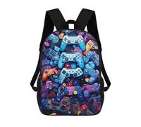 sinyumoney 3D Printed Colorful Gaming Controllers School Backpack With Big Pockets for Kids Children's Backpacks Boy Girl Book Bags Kids School Bag 17inch