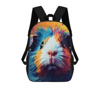 sinyumoney 3D Printed Colorful Guinea Pig Art Children Backpacks Kids Cute School Backpack Outdoor Casual Daypack for Boys Middle School Students 17inch