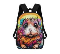 sinyumoney 3D Printed Colorful Guinea Pig Fantasy School Backpack With Big Pockets for Kids Children's Backpacks Boy Girl Book Bags Kids School Bag 17inch