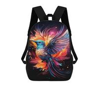 sinyumoney 3D Printed Colorful Hummingbird Art Print-1 Children's 17inch School Backpack for Kids High Capacity Travel Rucksacks Fashion Book Bags Kids School Bag