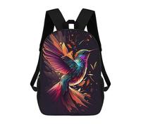 sinyumoney 3D Printed Colorful Hummingbird Flight Children Backpacks Kids Cute School Backpack Outdoor Casual Daypack for Boys Middle School Students 17inch