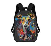 sinyumoney 3D Printed Colorful Italian Greyhound Art Print Children School Backpack Fashion Rucksack Casual Travel 17inch Backpacks Large Capacity Daypack for Boys Girls