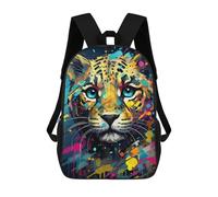 sinyumoney 3D Printed Colorful Leopard Portrait School Backpack Book 17inch Bags Fashion Backpacks Large Capacity Backpack Children Travel Rucksacks